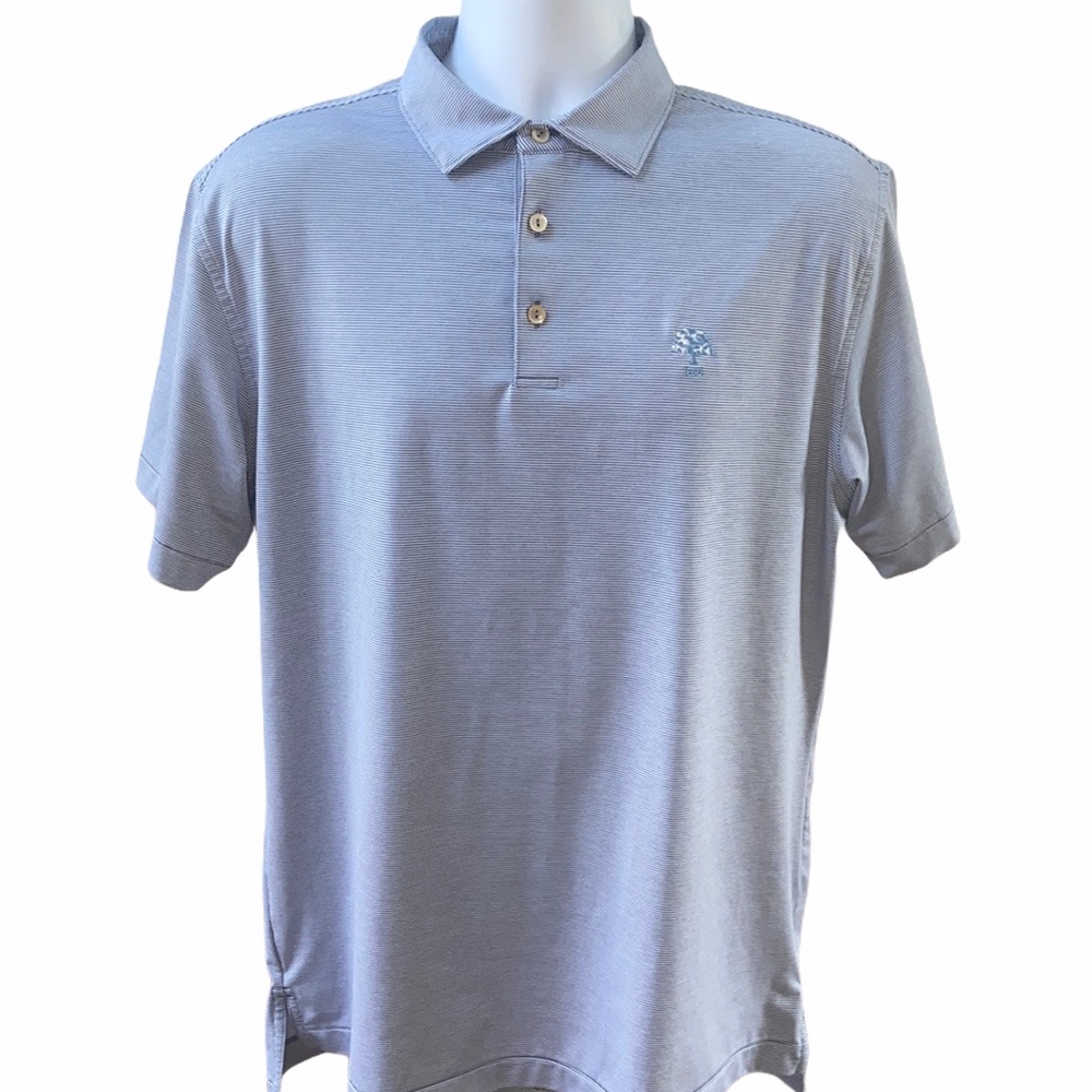 Peter Millar Blue Striped Polo Shirt Size Medium